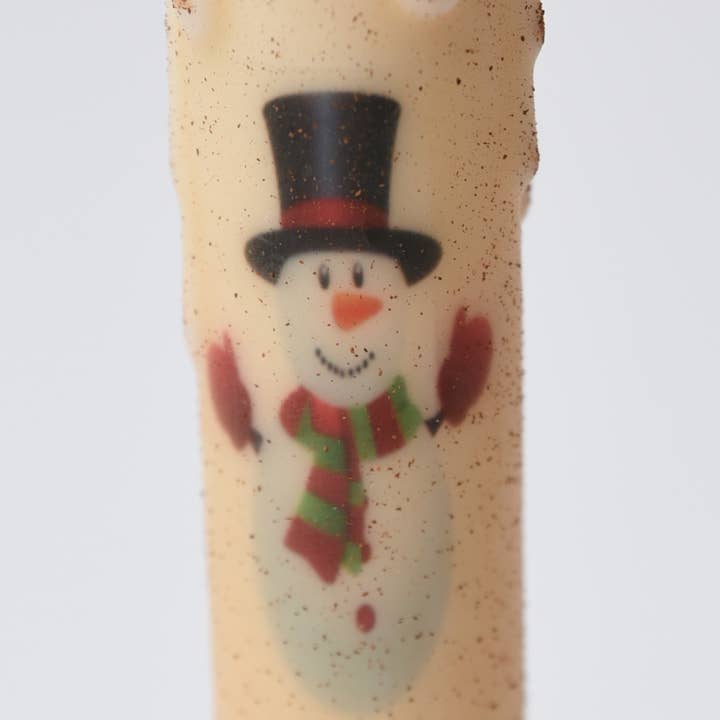 LMS Wholesale - Wholesale Flameless Candle - Snowman with Mittens Battery Operated LED Timer Taper Candle