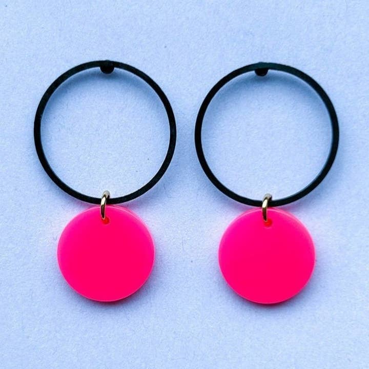 Hermoosa - Wholesale Dangle Earrings - Statement Earrings *NEON CIRCLE*1