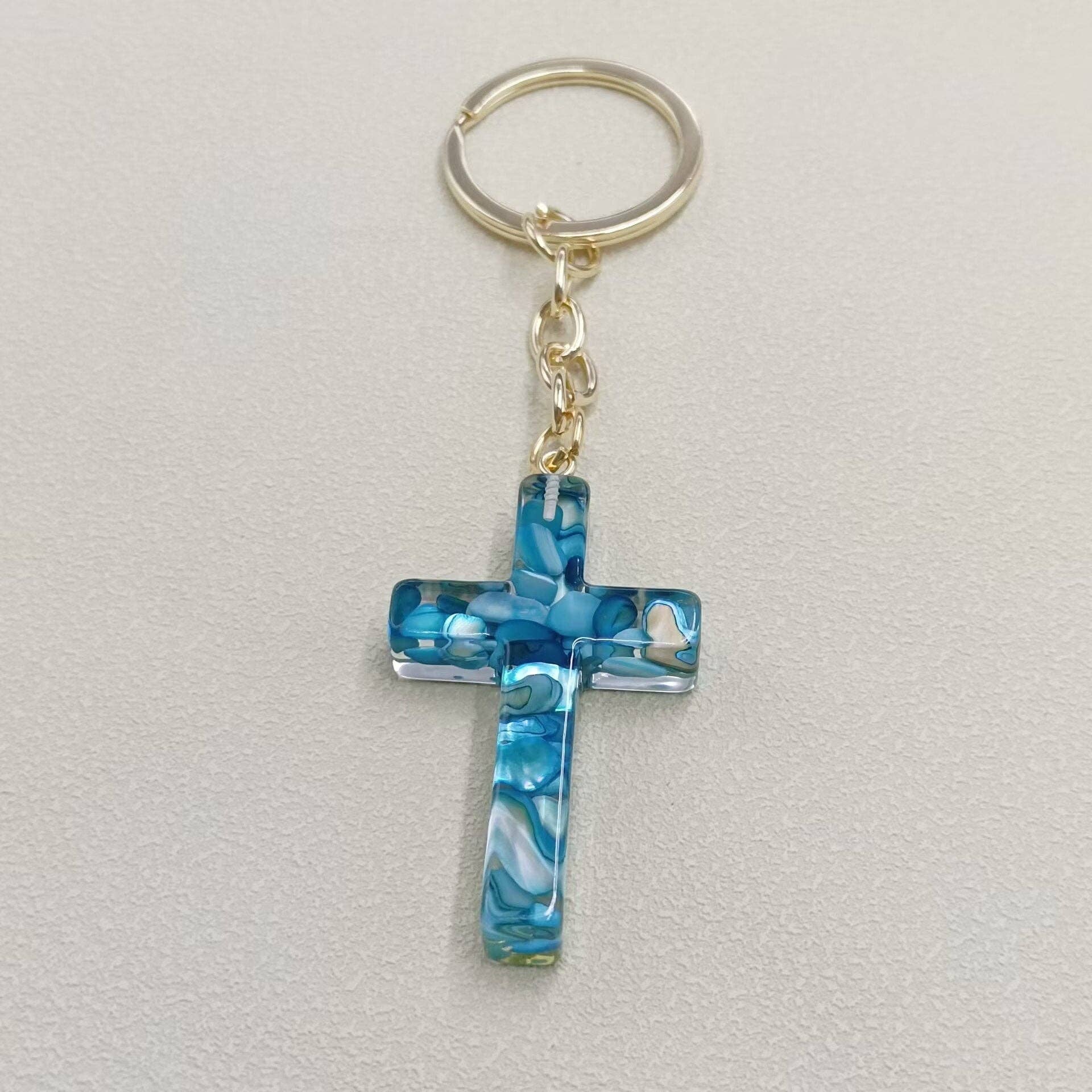 Mio Queena - Vente Porte-clés – femme - Porte-clés Ornements de Sac en Résine de Gravier Multi-style avec Breloque Croix3