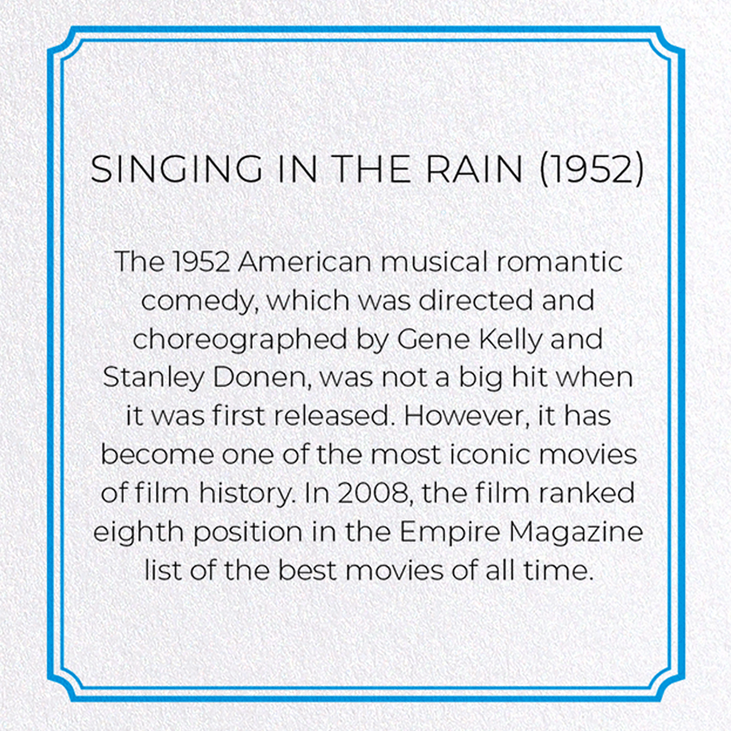 Ezen Trade – wholesale Everyday greeting card – SINGING IN THE RAIN (1952): Vintage Greeting Card3