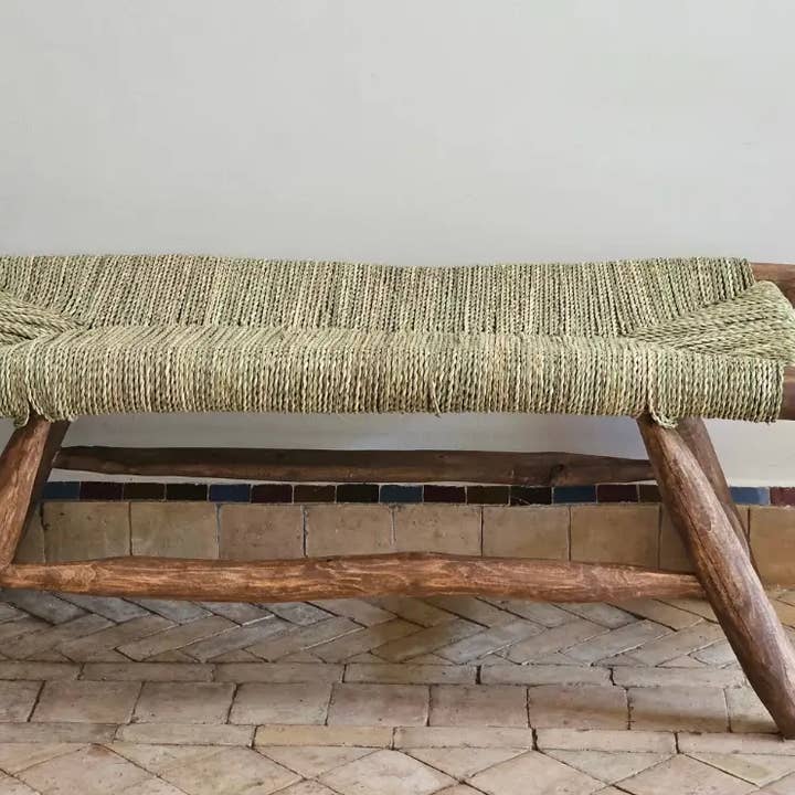libitiishop - Wholesale Bench - Hand-woven Moroccan wooden bench