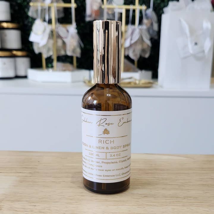 Rich Room/Linen/Body Spray 3.4 oz for wholesale by Golden Rose Embrace