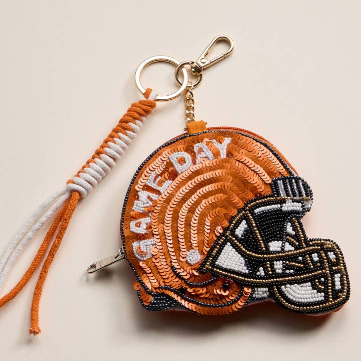 Frem - Wholesale Keychain - Women's - Game Day Beaded Helmet Keychain Pouch – Team Colors16
