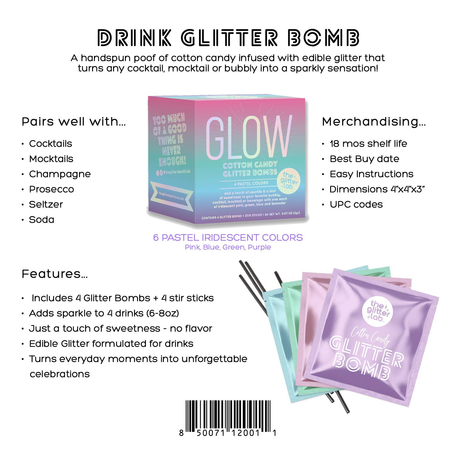 The Glitter Lab – wholesale Elixir – GLOW Drink Glitter Bombs for Cocktails, Mocktails & Bubbly3