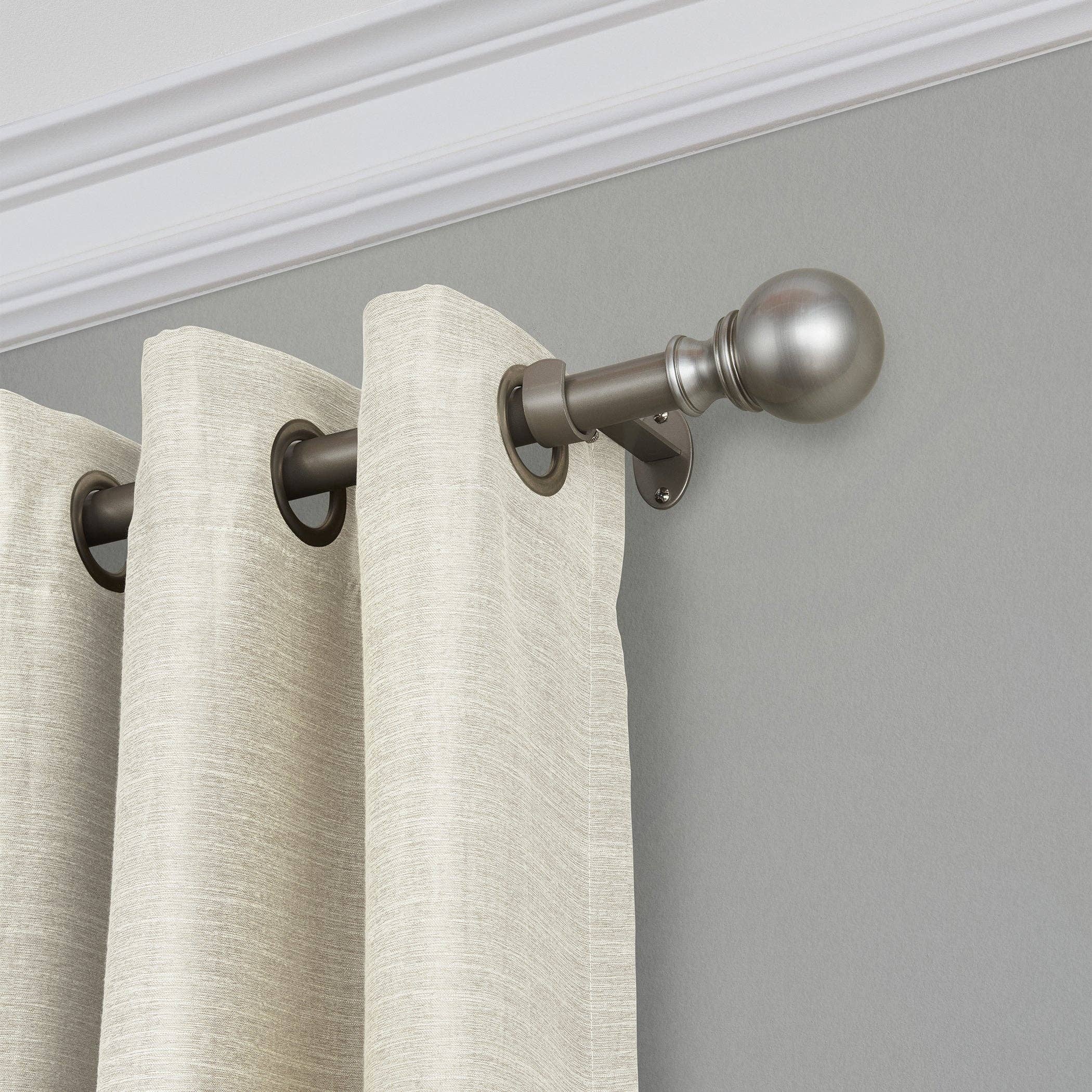 Threadmade Home - Wholesale Curtain Rod - Cordelia 1" Window Drapery Single Curtain Rod with Globe Ball Finial7