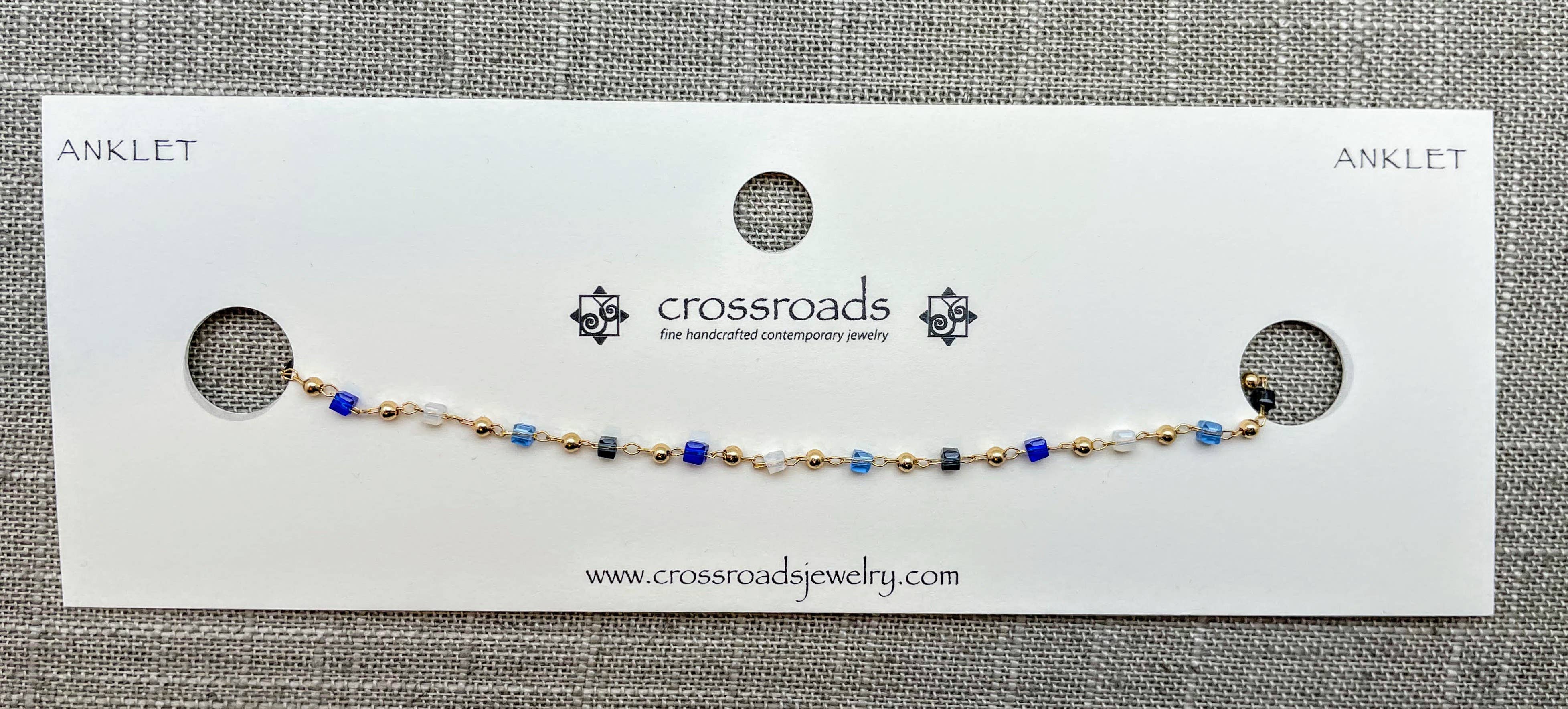 Crossroads Accessories Inc - Vendita all'ingrosso Cavigliere - Cavigliera Multicolore Regolabile con Perline Cubiche Sfaccettate2