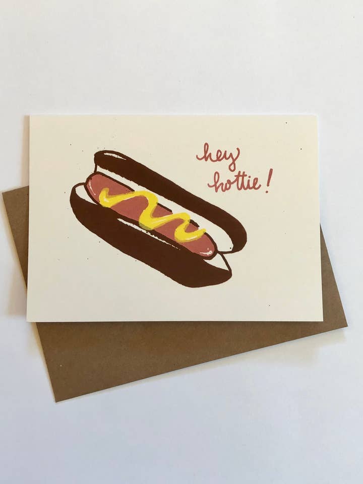 Hey Hottie Hotdog, Love Card for wholesale by Marigold Paper
