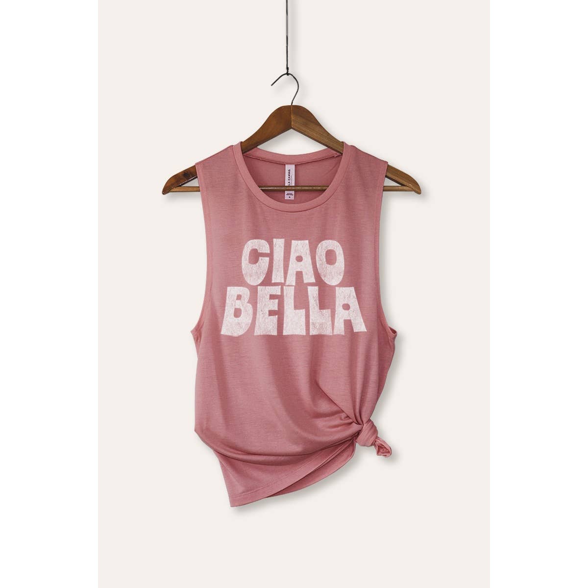 VINTAGE POINT USA - Wholesale Tank Top - Women's - CIAO BELLA TYPOGRAPHY BELLA CANVAS TANK TOP3