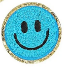 Scratch Decor - Wholesale Patch - Smile Face Iron On Gold Glitter Patches0