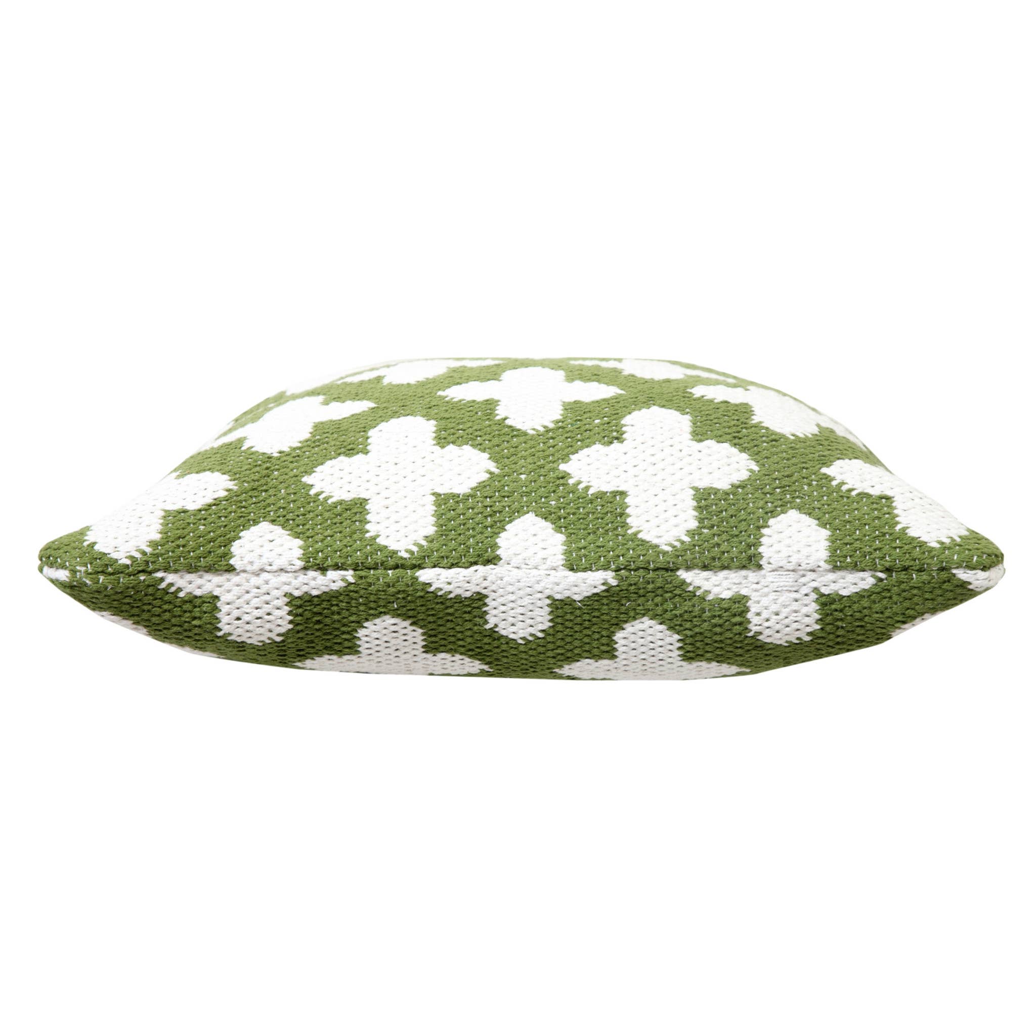 HomeRoots – wholesale Throw/decorative pillow – 20" X 20" Green And White Cotton Geometric Zippered Pillow3