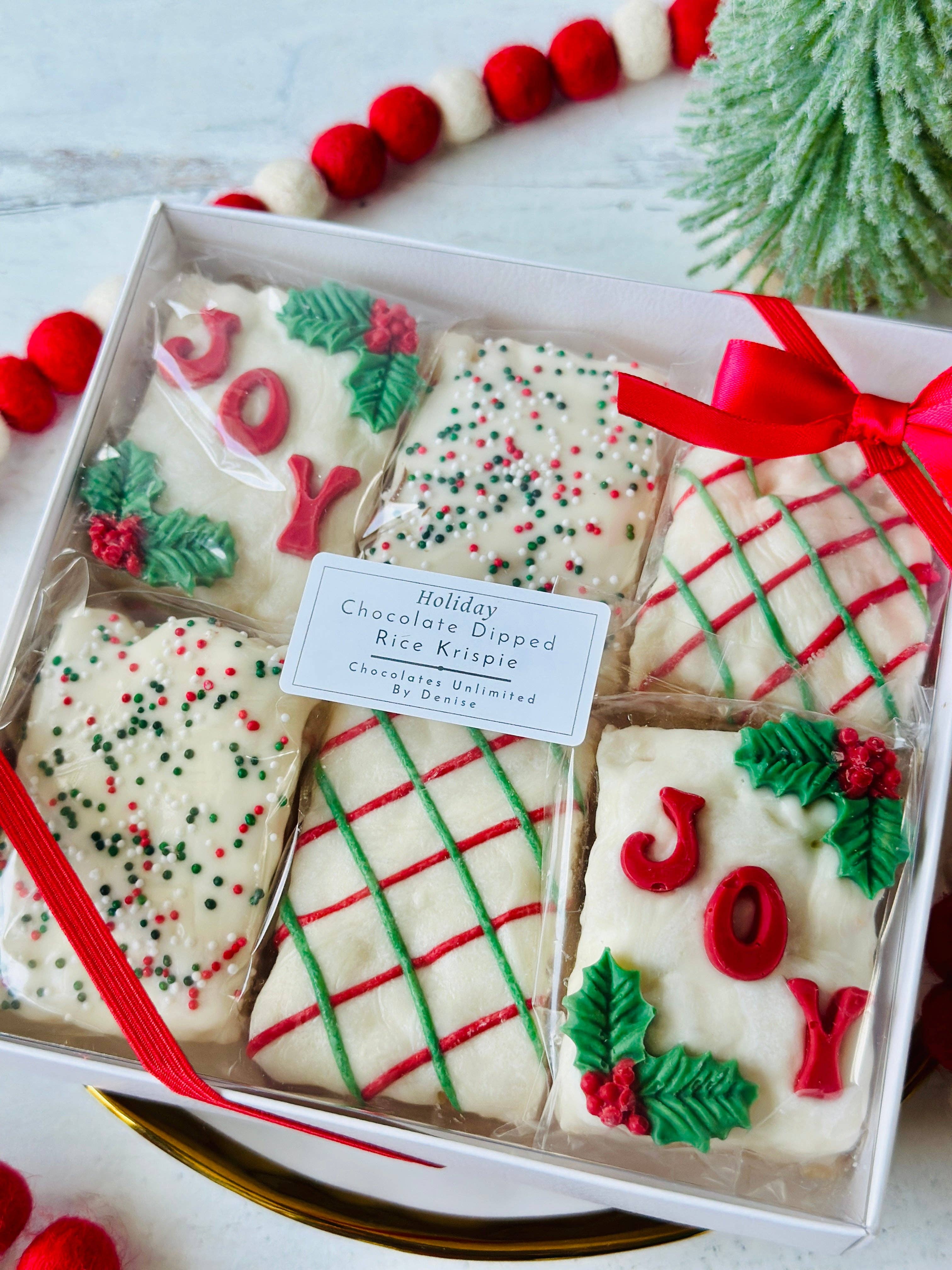 Chocolates Unlimited by Denise - Wholesale Chocolate Box - Holiday Chocolate Dipped Rice Crispy Treats Gift Box3