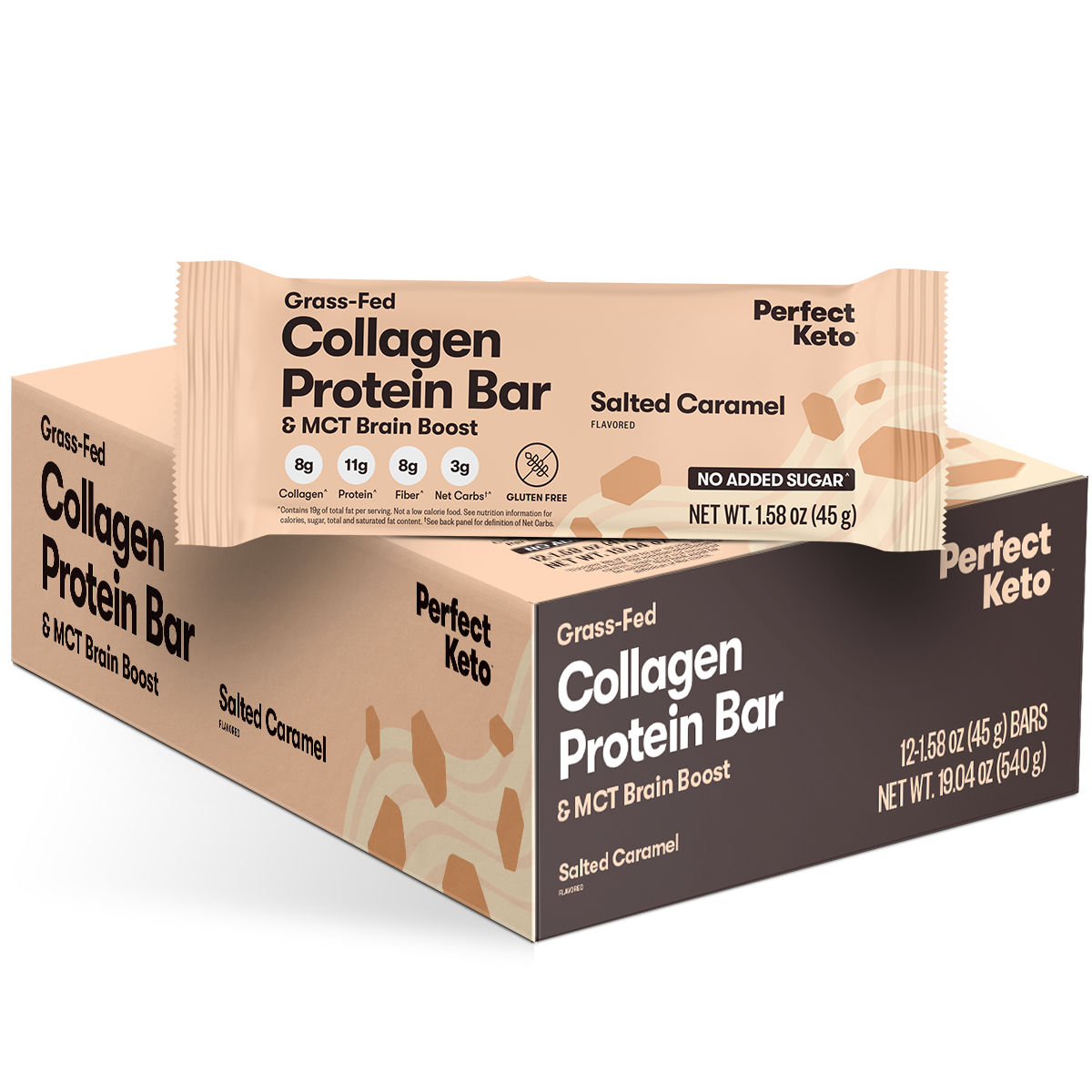 Perfect Keto - Vendita all'ingrosso Barrette - Barrette Proteiche al Collagene + MCT (12 pezzi) a Basso Contenuto di Carboidrati, Senza Glutine9