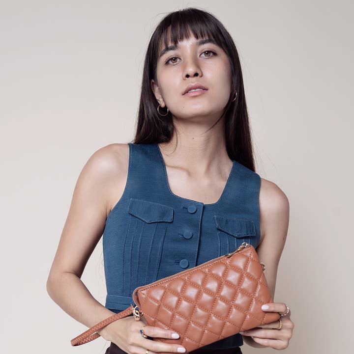 Jen & Co. - Wholesale Crossbody Bag - Women's - M013QLT Riley Quilted 3 Compartment Crossbody3