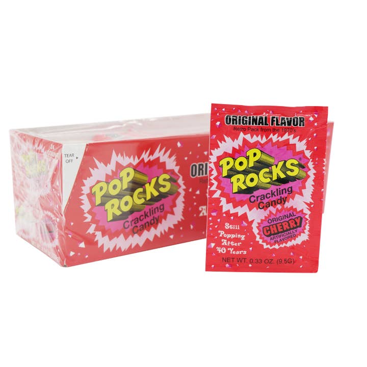 Grandpa Joe's Candy Shop - Wholesale Hard Candy - Pop Rocks, Cherry, 0.33oz, 24Ct Case