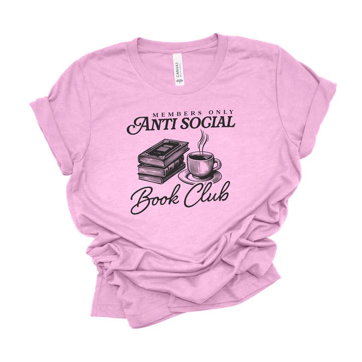 H+P Wholesale - Wholesale Screen Printed T-Shirt - Women's - Anti Social Book Club Graphic tee1