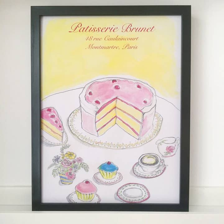 PATISSERIE BRUNET PRINT for wholesale by fracas studios.