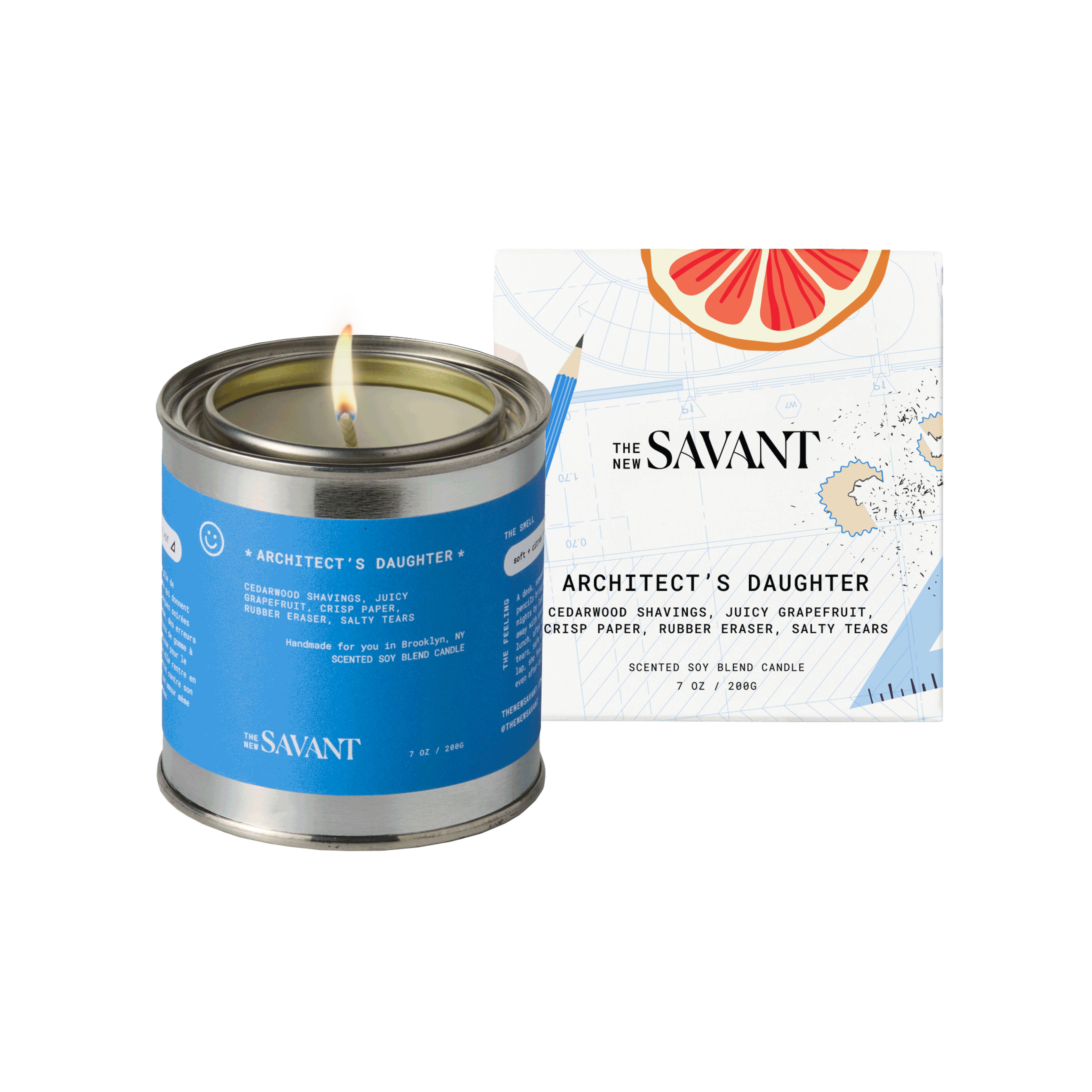 THE NEW SAVANT - Vente Bougie en bocal - Bougie Architect's Daughter - Meilleure Vente - Boisé + Agrumes