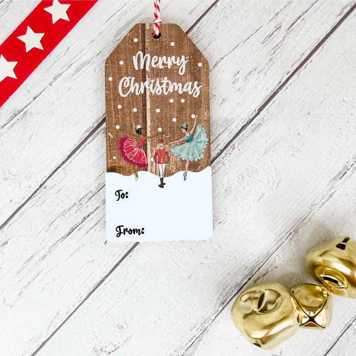 Etiqueta de regalo reutilizable - Cascanueces Dancers para venta al por mayor de Dios Designs