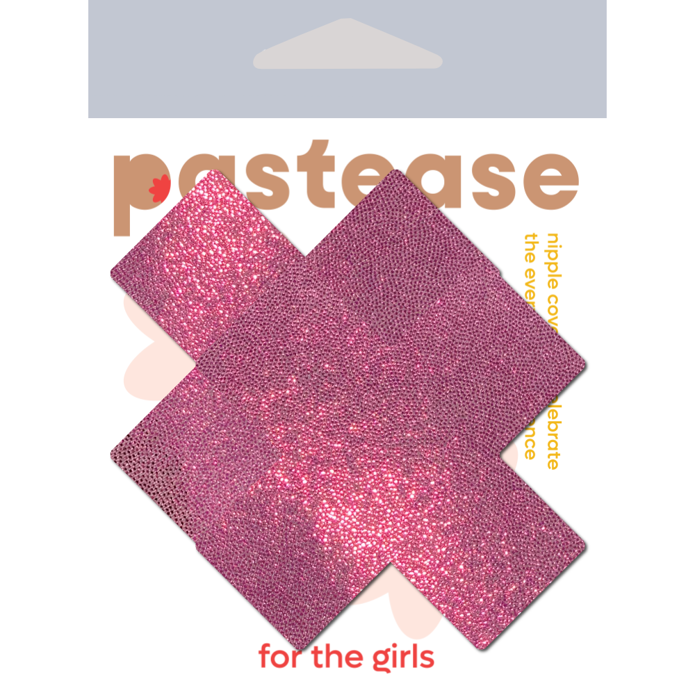 Pastease® - Wholesale Nipple Pasties - Women's - Plus X: Liquid Baby Pink Cross Nipple Pasties by Pastease®1