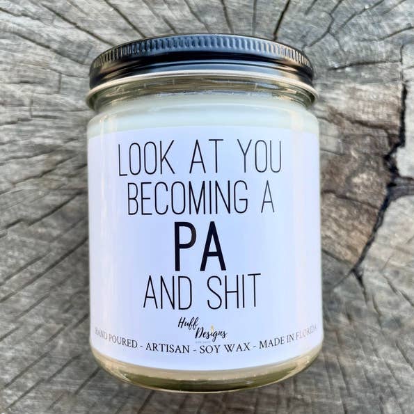 Candela di soia PA and shit, regalo per assistente medico, regali PA per la vendita all'ingrosso da parte di Huff Designs Candle Co