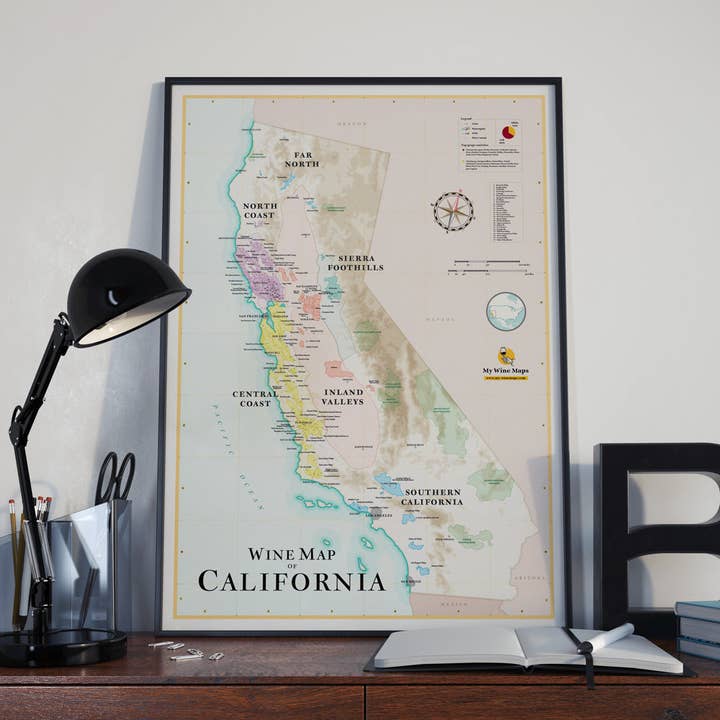 My Wine Map – Großhandel Karten – Weinkarte von Kalifornien