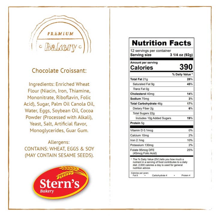 Stern's Online - Wholesale Chocolate Covered Sweets - Chocolate Croissant 12 Individually Wrapped - Stern’s Bakery4