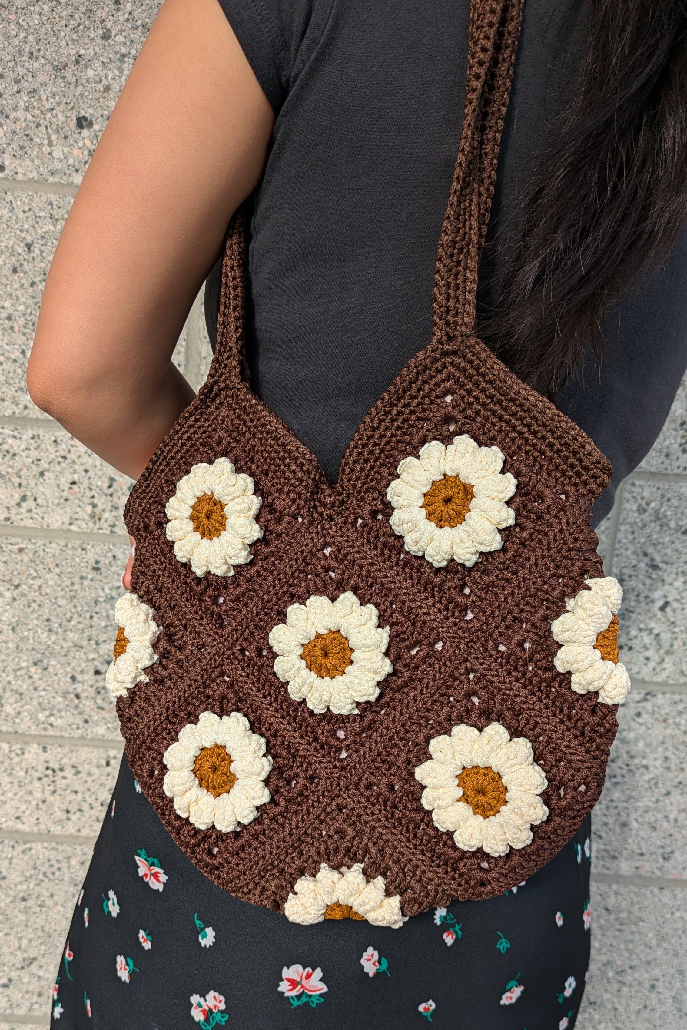 Janzy - Wholesale Tote Bag - Women's - Handmade Mini Floral Crochet Tote Bag8