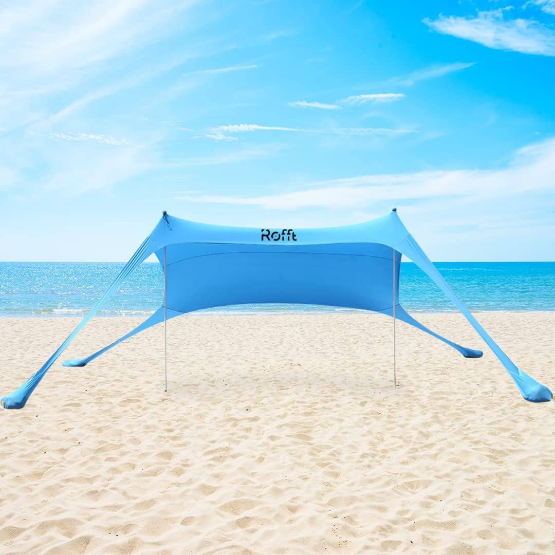 ROFFT USA LLC – wholesale Tent – Pop Up Beach Tent and Beach Canopy Sun Shelter UPF50+ with Sand Shovel, Ground Pegs and Aluminum Poles Beach Shade Beach Tent pop up Shade Beach Tent Sun shelter Beach Canopy Tent Sun Shade11
