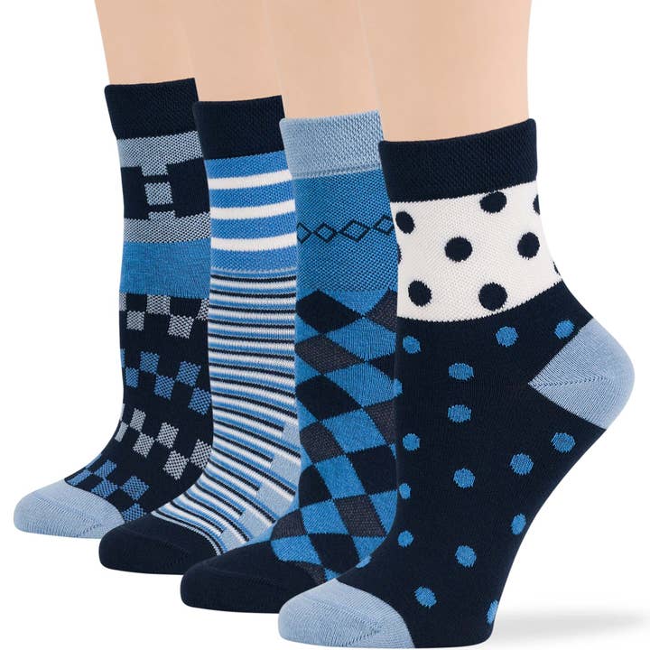 Women's Cotton Diabetic Quarter Socks - 4 Pack - A91 for wholesale by 7Bigstars Kingdom