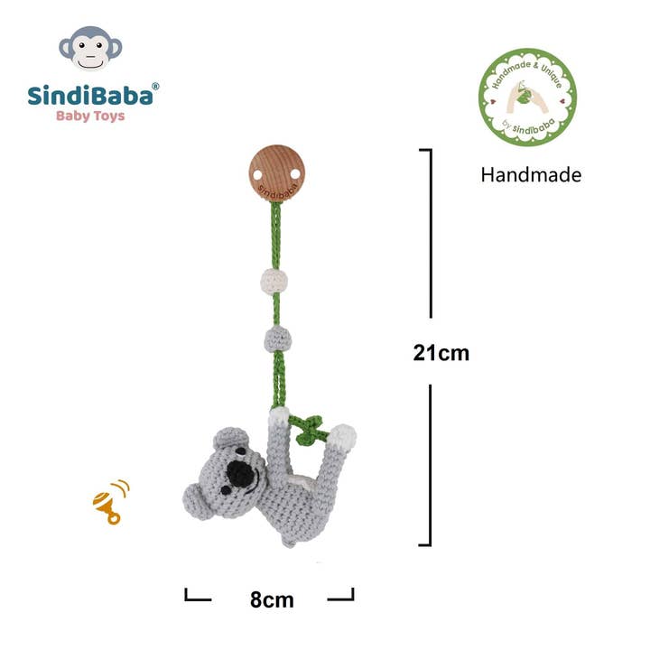 SindiBaba - Wholesale Classic Toy - Kids - Koala coco crochet bow pendant (organic)2