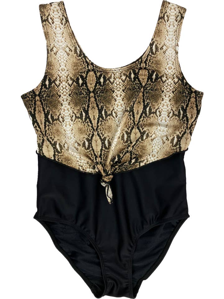 Cheryl Creations Kids – Fato de banho - Crianças por atacado – Fato de banho infantil Snake One Piece com frente de gravata