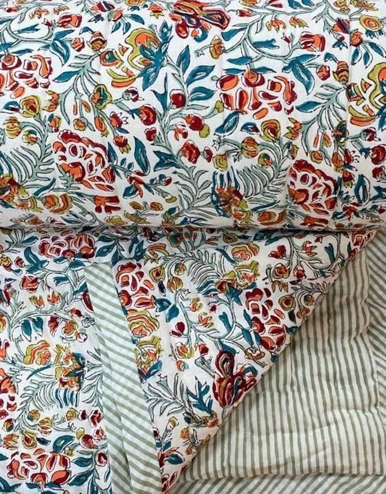 Fabricrush - Vente Courtepointe - Plaid en coton imprimé au bloc 100 % coton fait main - Couverture de Pâques2