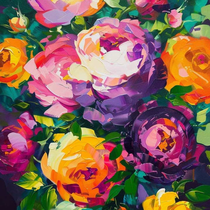 Vibrant Peony Bouquet for wholesale by Paint with Number