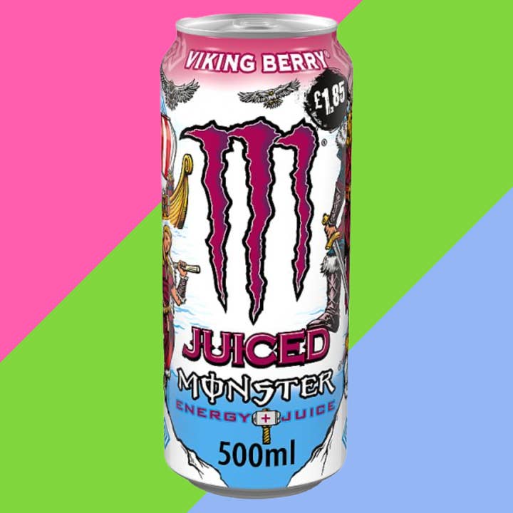 Monster Energy Drink Viking Berry 12x500 ml PM £1,85 lata para venta al por mayor de Gaffney's Sweets & Treats Wholesale