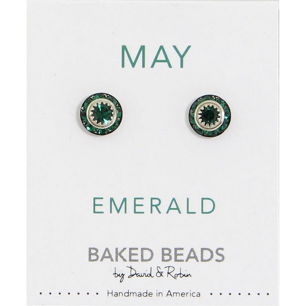 Baked Beads - Wholesale Stud/Post Earrings - Crystal Disc Birthstone4