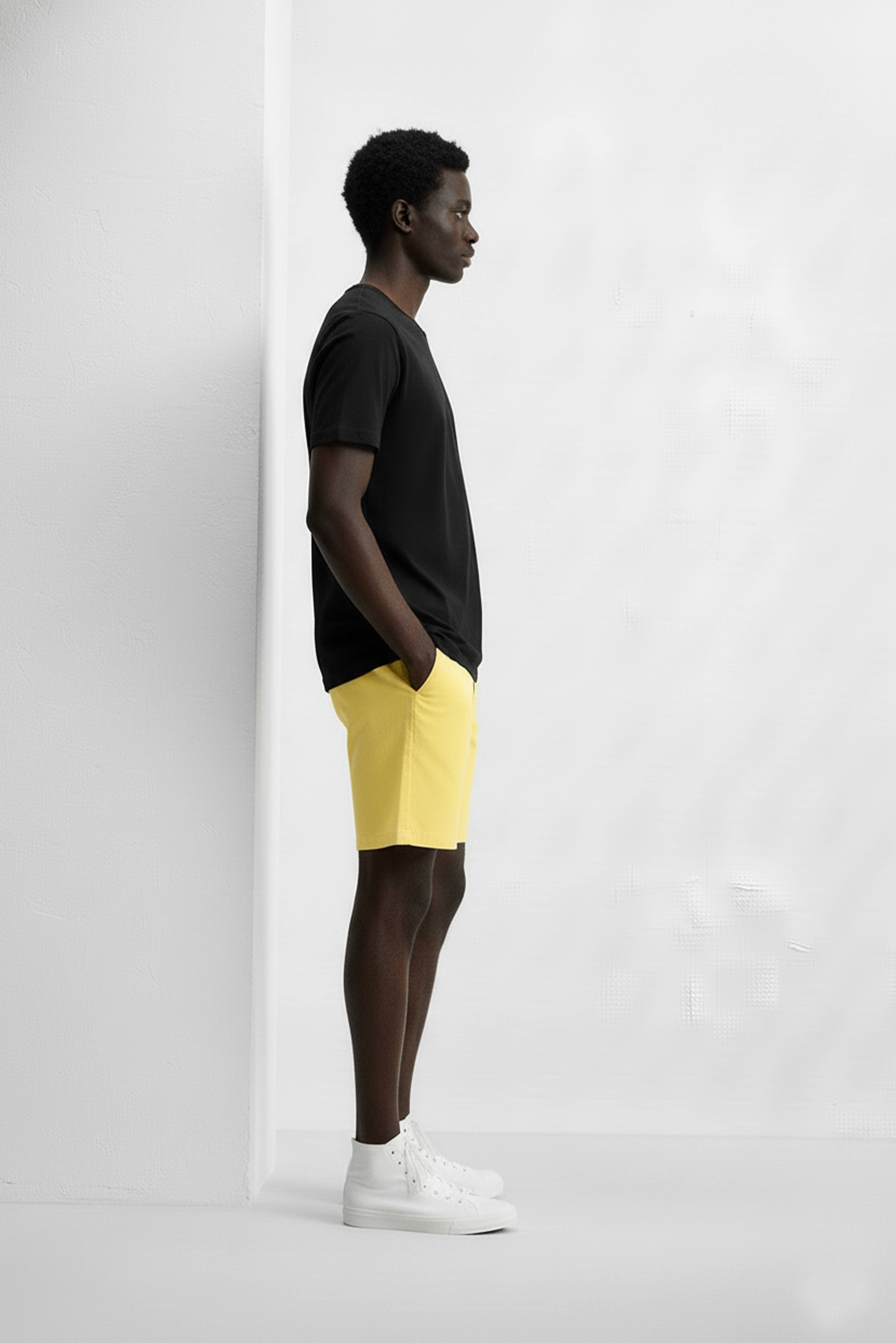 GEEL Zomerse stretchchino shorts van twill voor heren met 4 zakken voor groothandel op Faire2