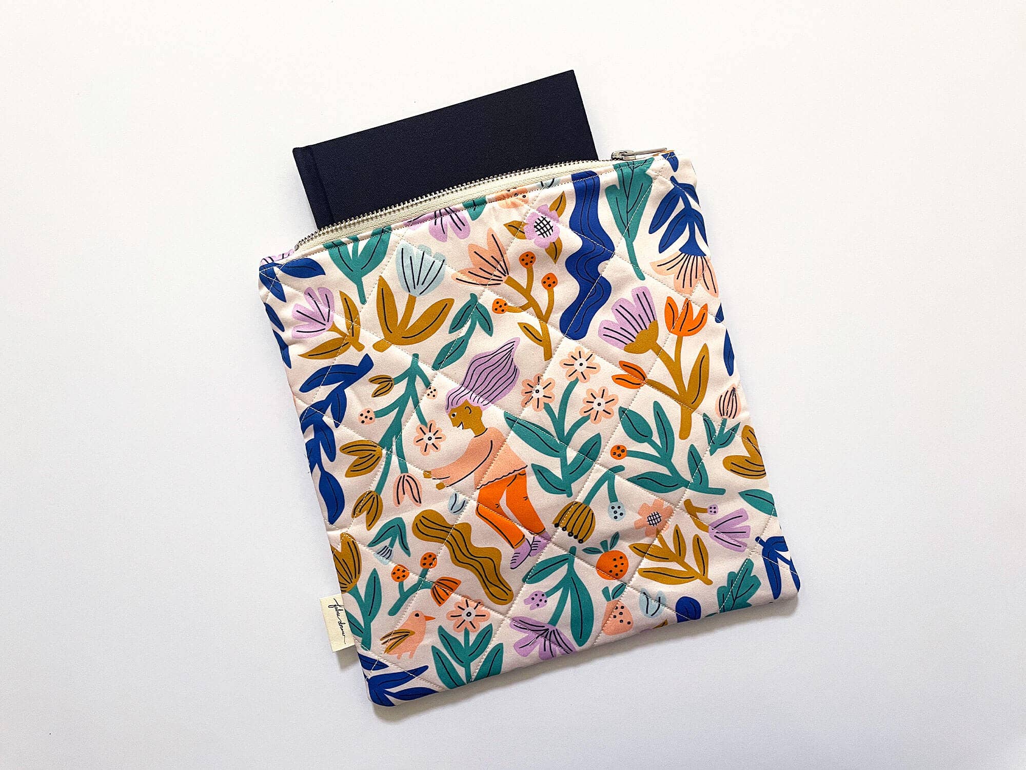 Fabric Drawer - Wholesale Book Cover - Handmade Quilted Book Sleeve – Frolic (Light)2