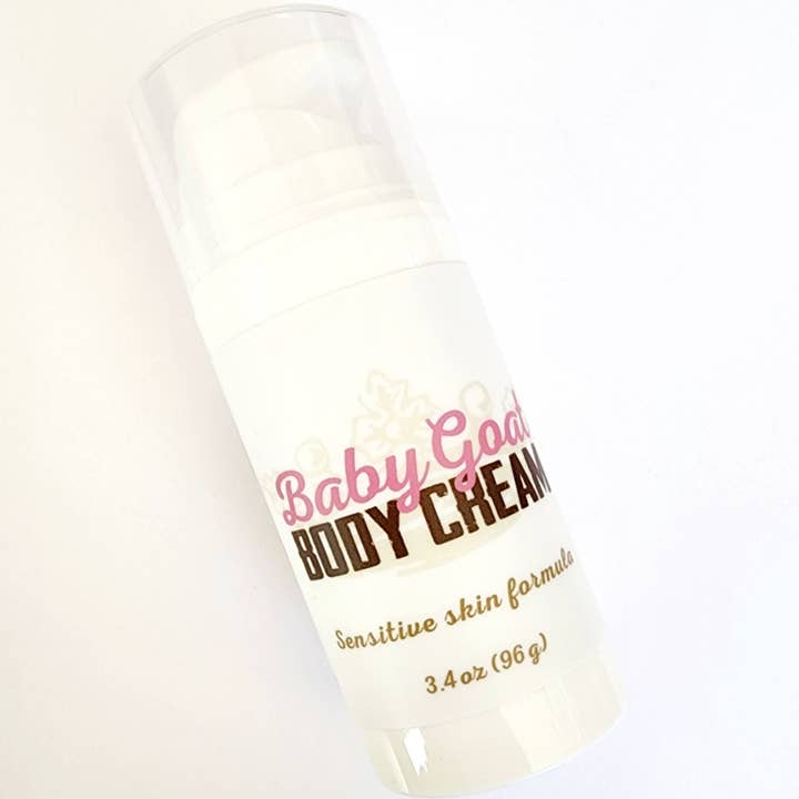 Baby Goat Body Cream Pump for wholesale by Naked Goat Farm Ltd.