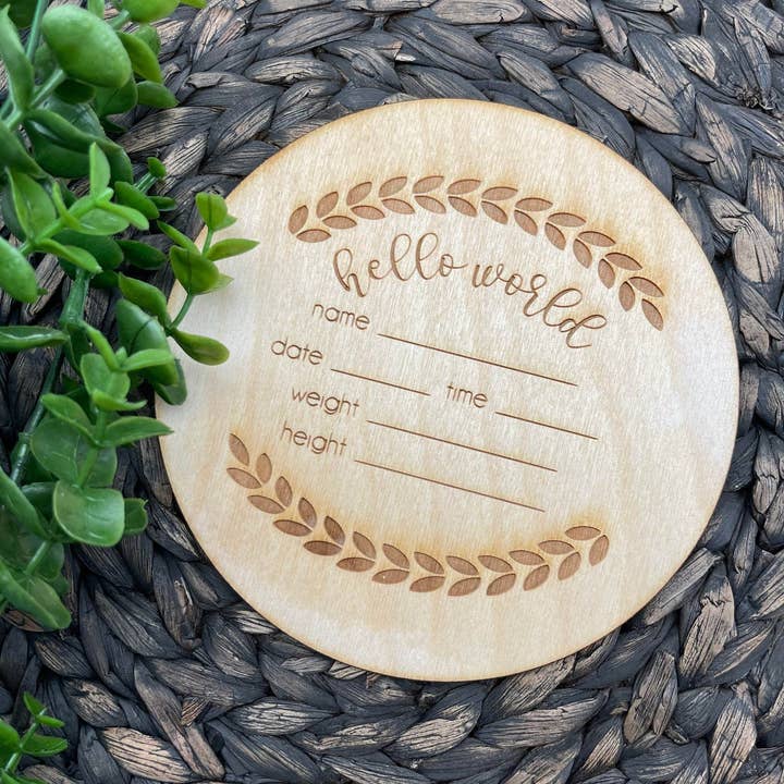 Letrero de recién nacido de Hello World, nuevo letrero para bebé, rellene una nueva pizarra para bebé, regalo para que pronto sea mamá para venta al por mayor de Hazel Grove Customs