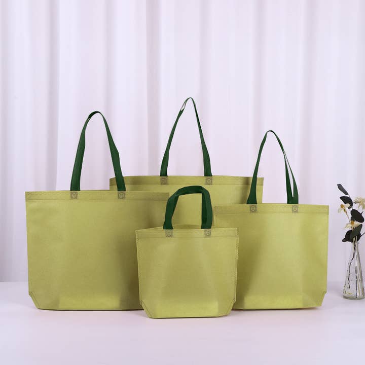 ByHome - Wholesale Gift Bag - 50pcs, 4 sizes Matcha Green non-woven gift bag green handle