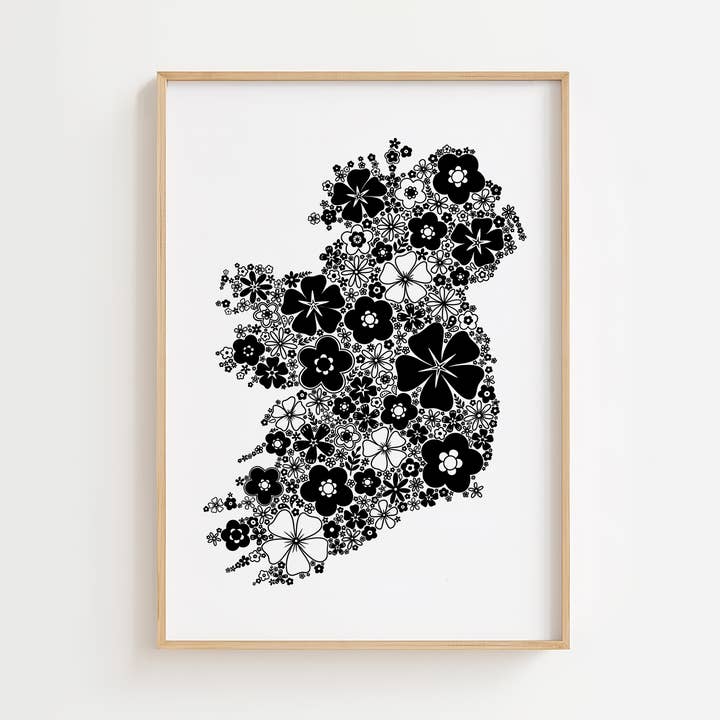 Wildflower Ireland - A4 screen print - wall art for wholesale by Once upon a Dandelion