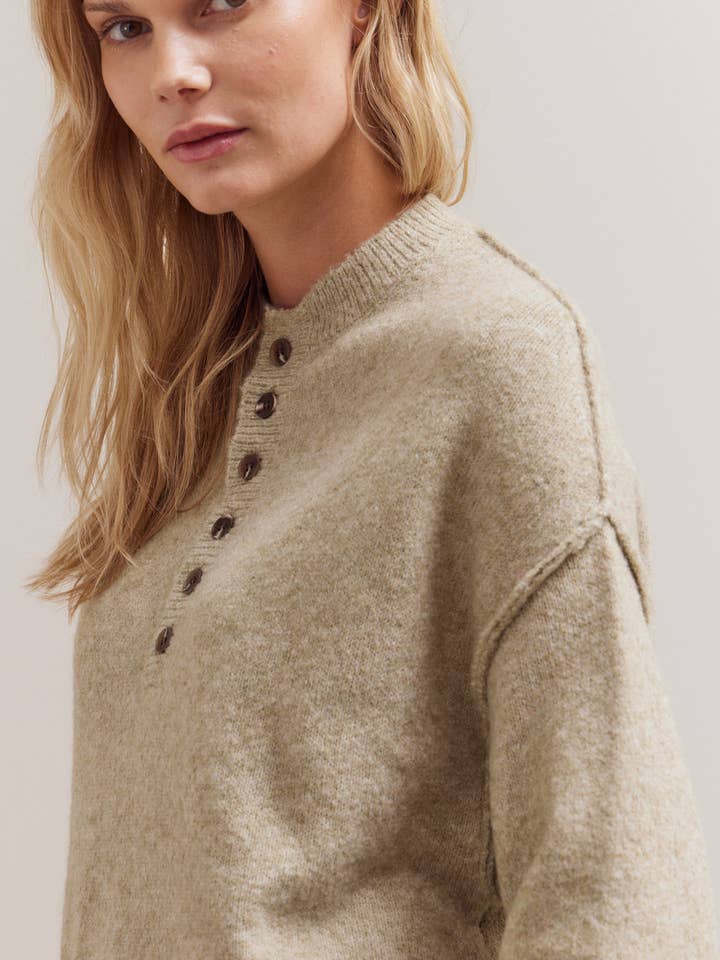 42049 - PULL À DEMI-BOUTONNAGE pour la vente par Grade & Gather