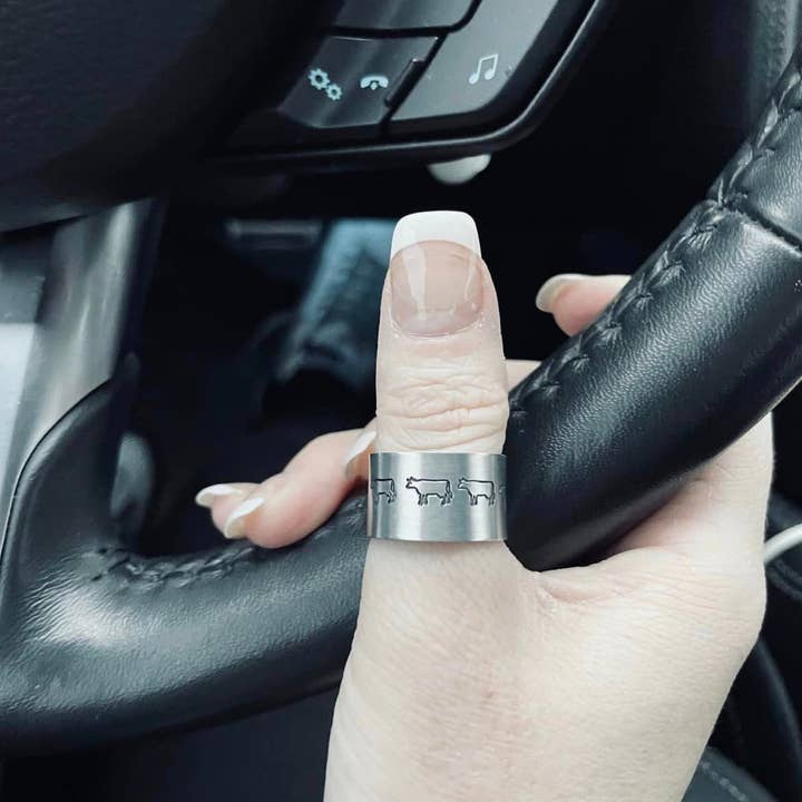 Western Hand Stamped Cow Ring for wholesale by The Branded Blue Roan