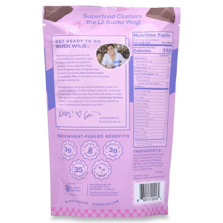 Lil Bucks - Wholesale Granola - Clusterbucks Gut Friendly Granola - Chocolate Sea Salt- 6pk