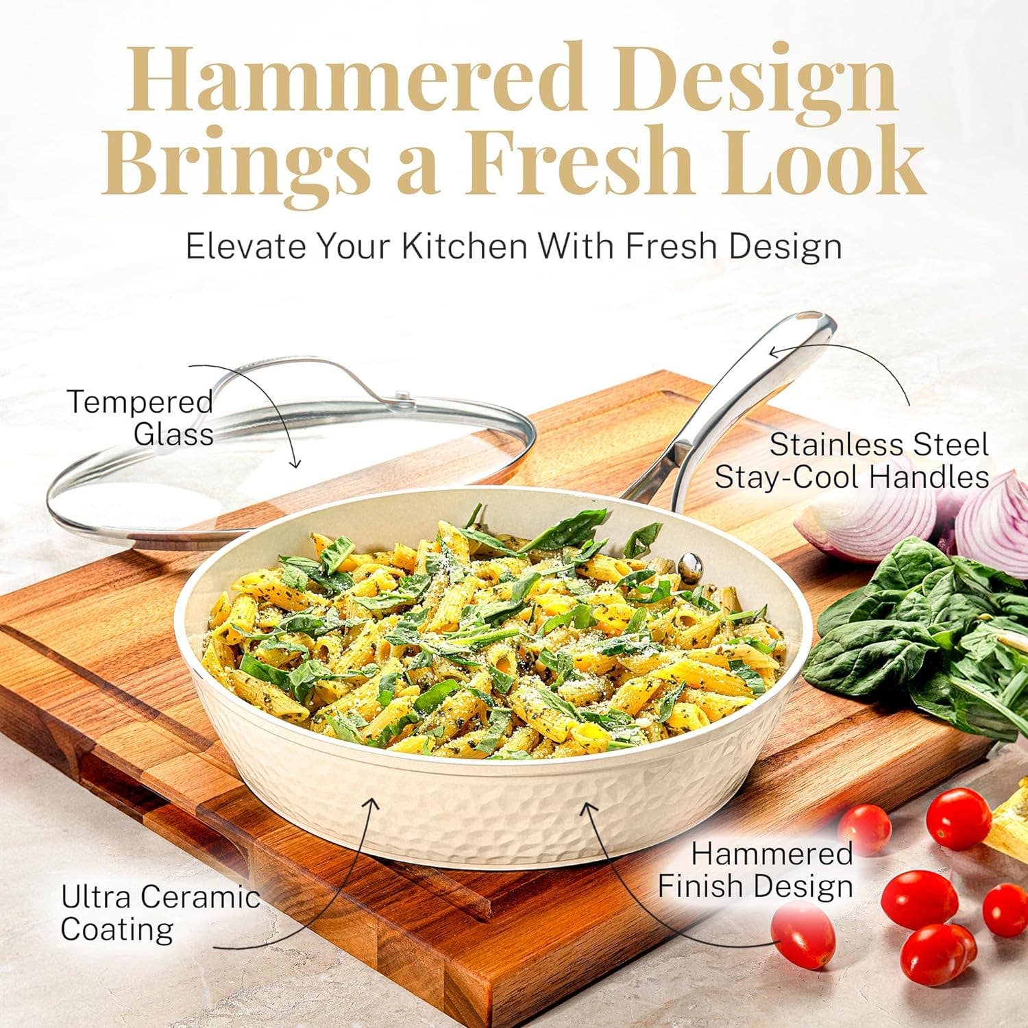 Gotham Steel/Granitestone - Vente Poêles - Poêle à crème martelée Gotham Steel de 12 po1