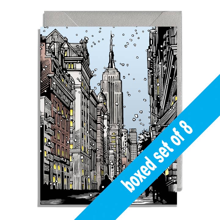 Holiday Boxed Set, Fifth Ave in the Snow for wholesale by Daniel Joseph Durkin Illustrations