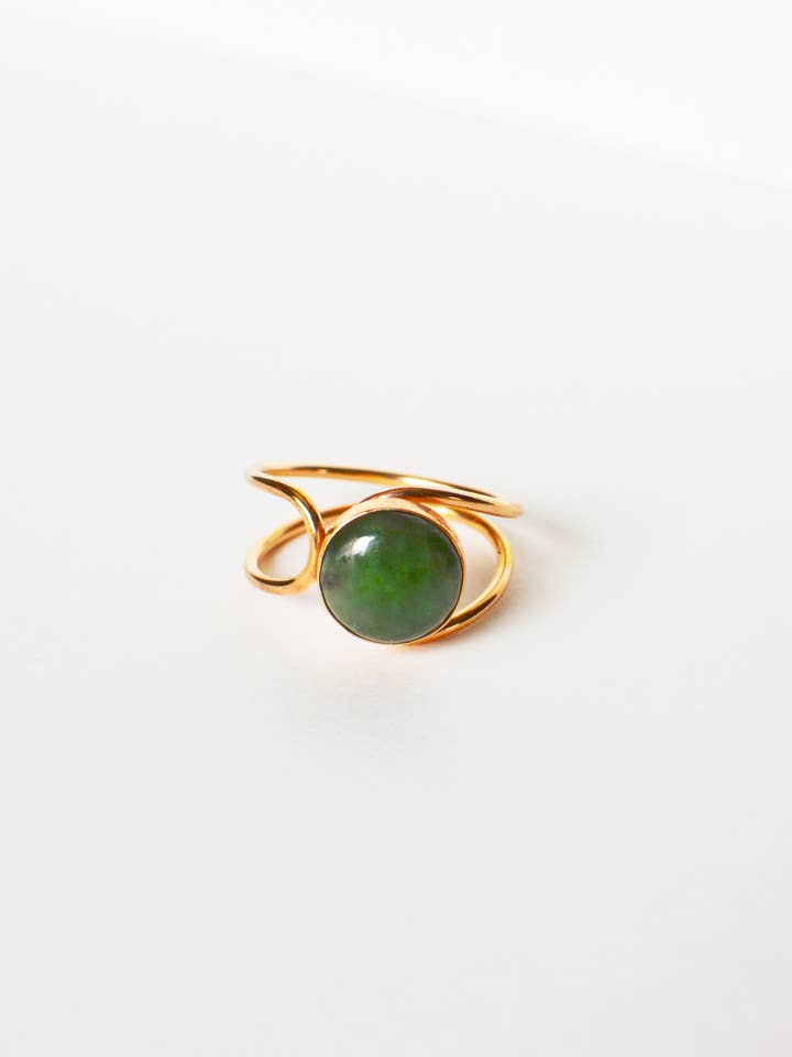 Lasso Ring, Jade for wholesale by Gem & Blue