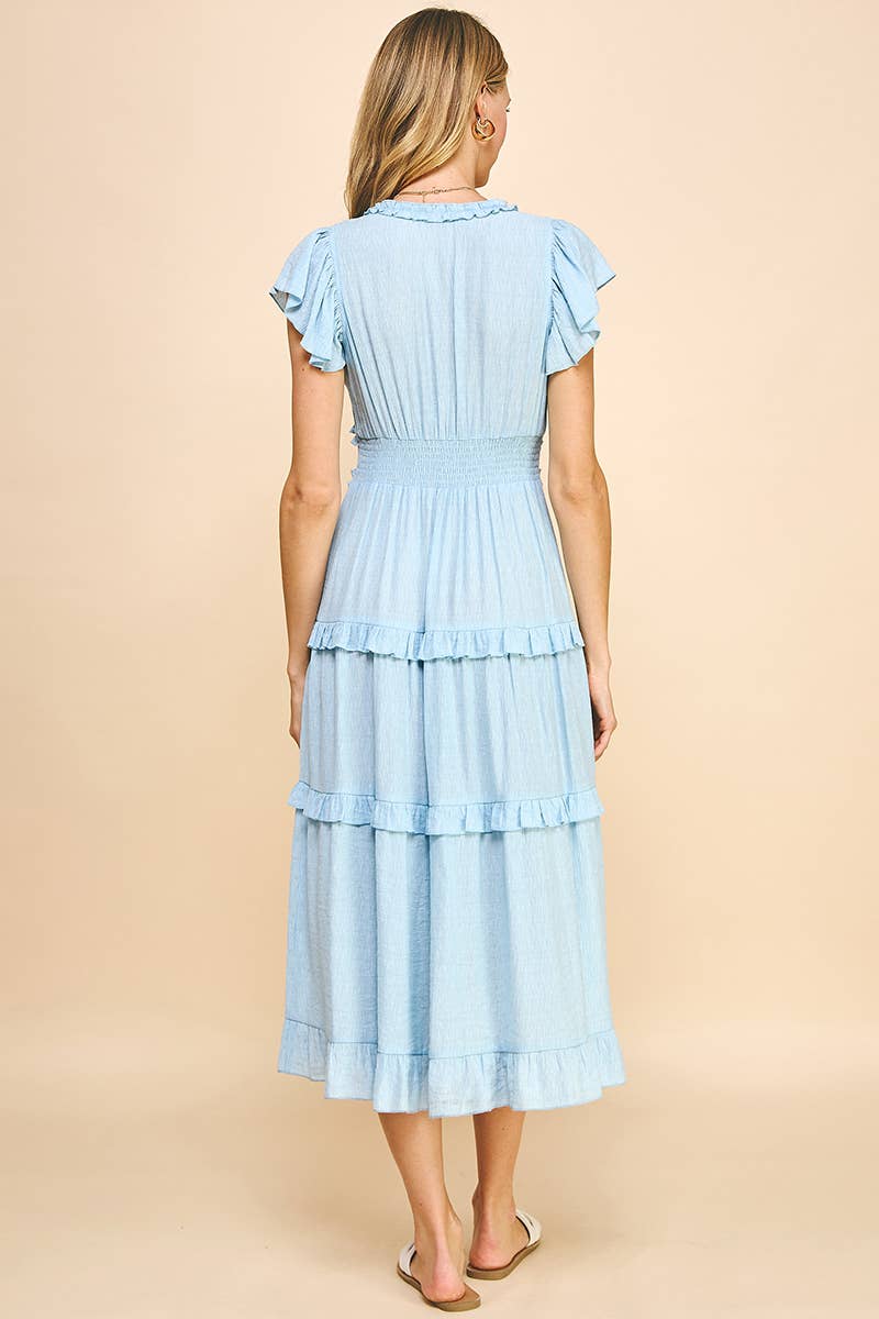 PINCH - Wholesale Dress - Women's - RUFFLED TEA LENGTH DRESS - 3597D29