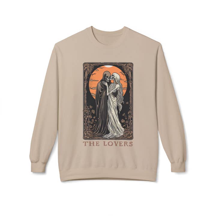 Goth Cloth Co. – wholesale Sweatshirt med tryck - Unisex – Älskarna Tarot Skelett Tröja