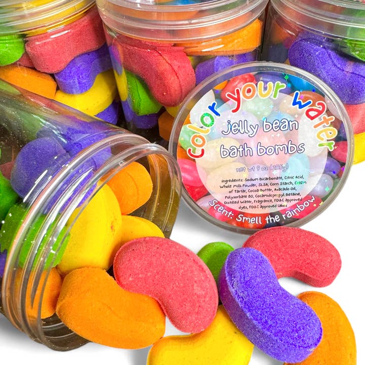 Blue Suede Bath Co. - Wholesale Bath Bomb/Fizz - Jar of Jelly Bean Bath Bombs - Holiday or Birthday Gift